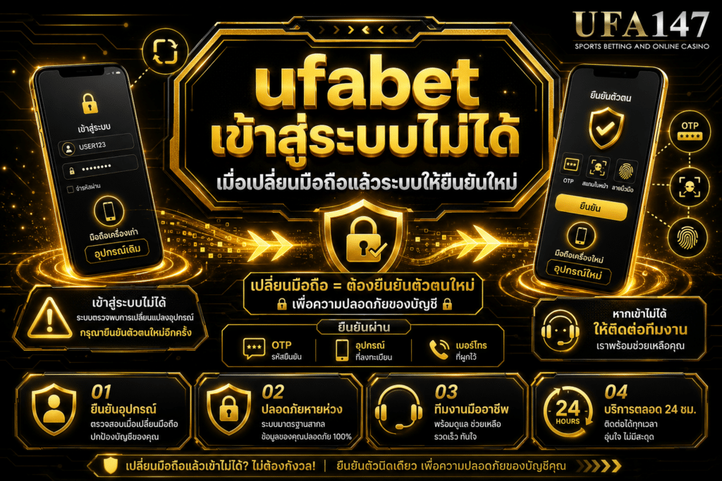 ufabetเข้าสู่ระบบไม่ได้ เมื่อเปลี่ยนมือถือแล้วระบบให้ยืนยันใหม่